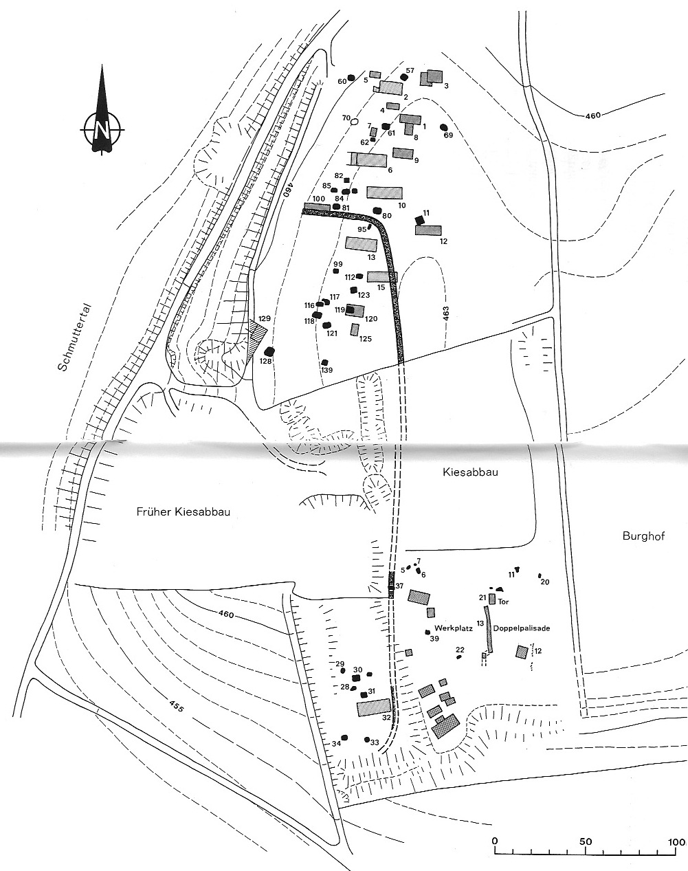 Archäolog. Gelände Trentelberg; Grafik: Gudrun Nitsch